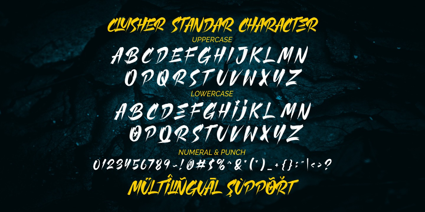 Пример шрифта Cluisher Brush #3